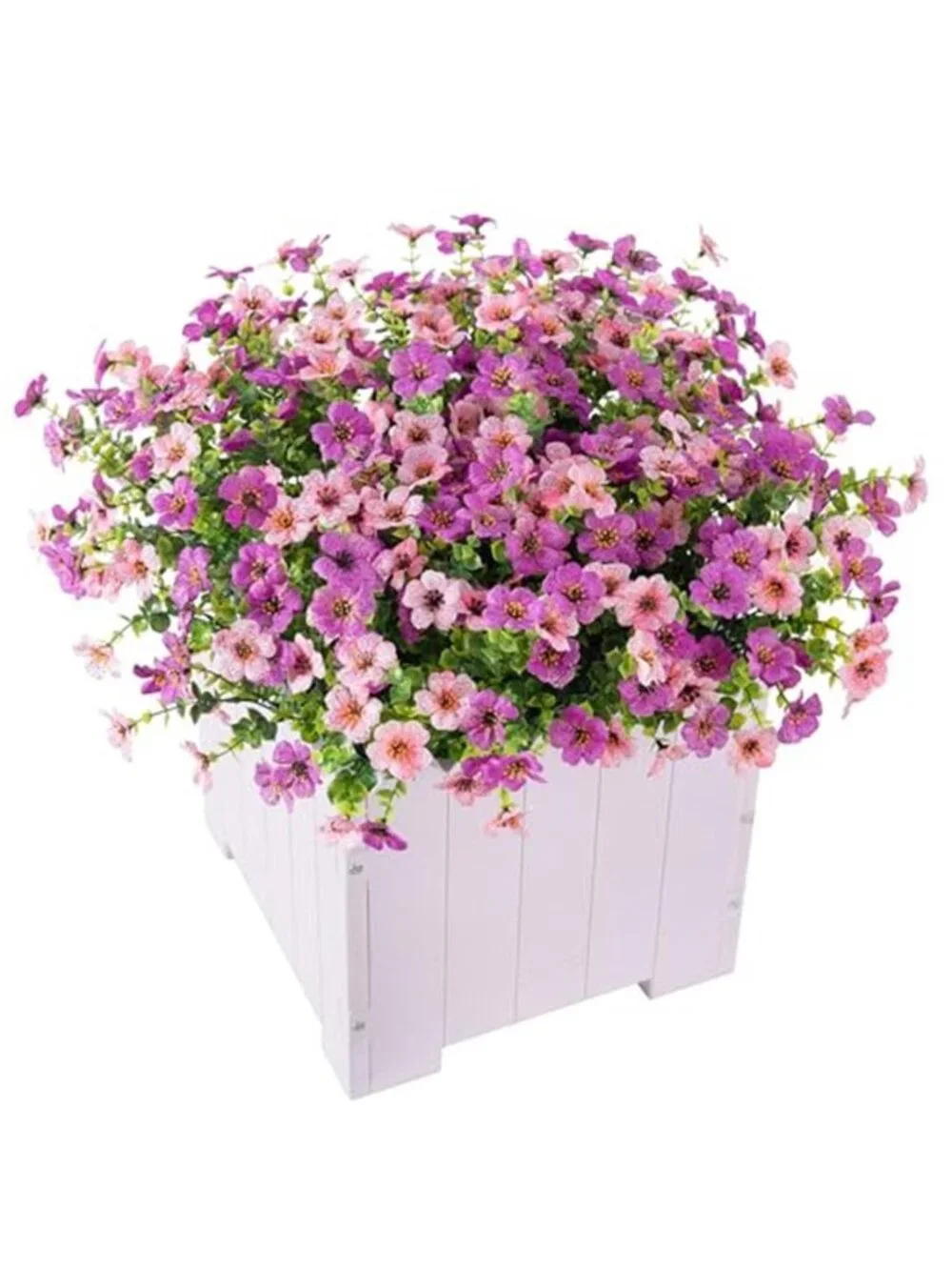 12 Bundle Faux Silk Daisy Flowers Outdoor UV Resistant Purple Pink Patio Porch